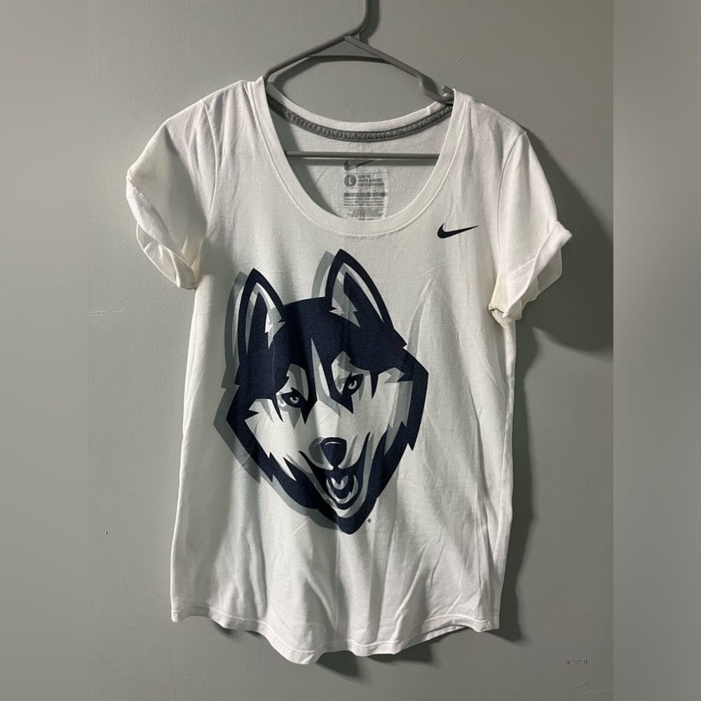 White Nike UConn tee